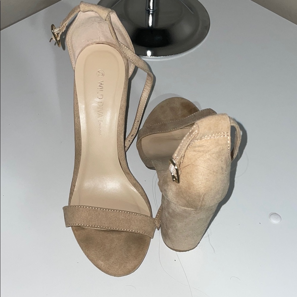 Women's Beige Heeled Sandals